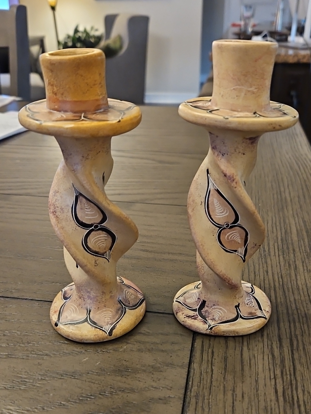 Handcrafted Soapstone Candle Holders -
